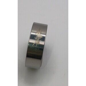 Unisex Alloy Silver Engraved Stainless Steel Ring Band U.S Size 10